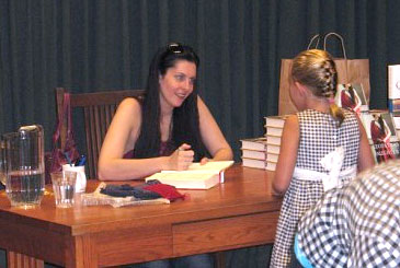 Michelle Moran signing Cleopatra's Daughter